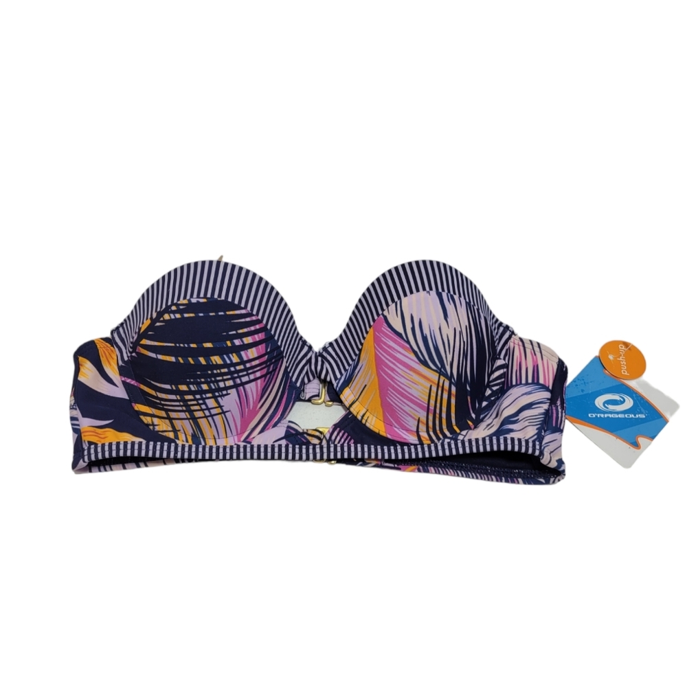 O'RAGEOUS Swimsuit Top Push up Strapless and Padded Women's Size S NWT